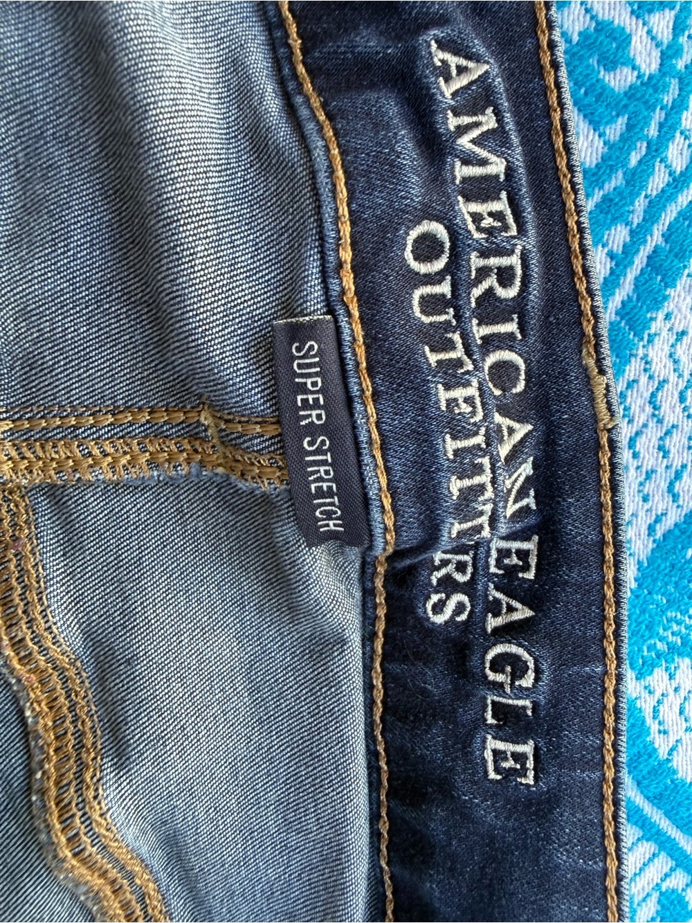 American Eagle Super Stretch Dark Wash Jegging Size 12 Regular Skinny Jeans - Picture 5 of 13